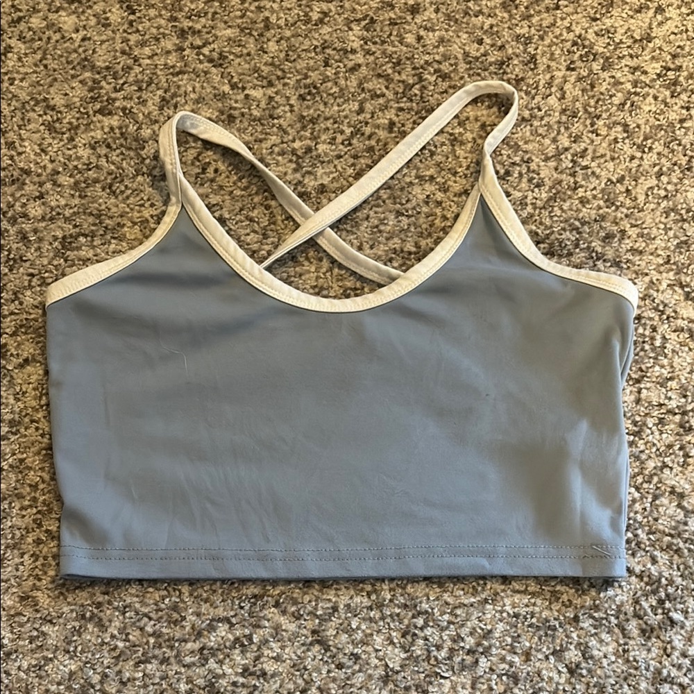 SHEIN Blue and White Crop Top